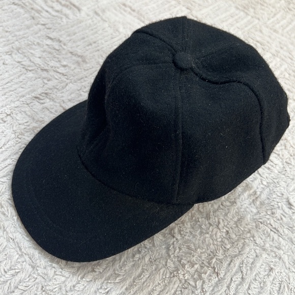 Vintage solid black wool blend baseball cap hat - Picture 3 of 16
